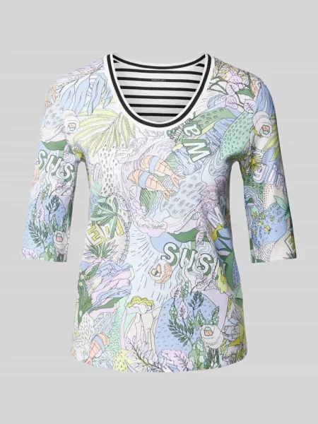 T-shirt z rękawem o dł. Marc Cain