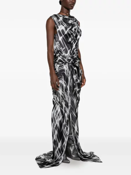 Rochie maxi Rick Owens drapată negru