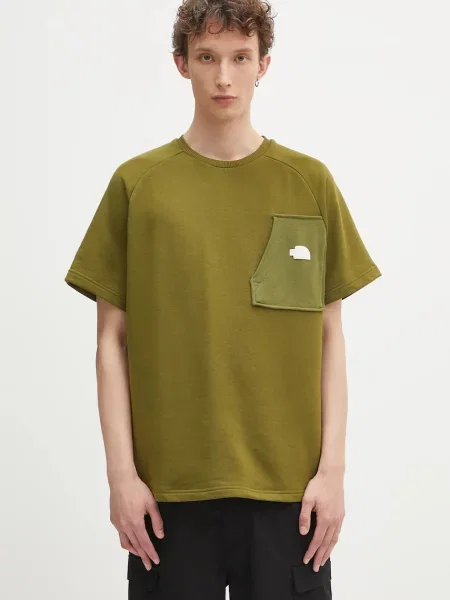 The North Face tricou Terry Relaxed cu imprimeu verde