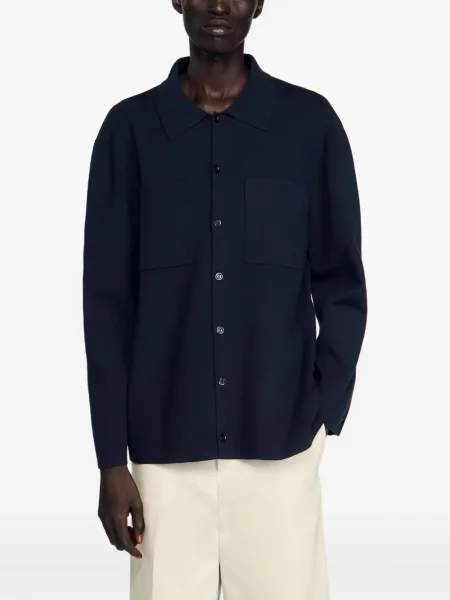 Cardigan Sandro lung albastru