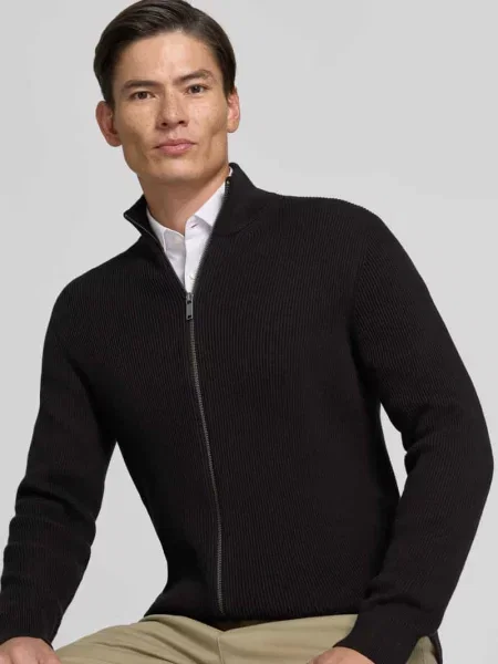 Kardigan rozpinany ze stójką model LEVI' Mcneal czarny