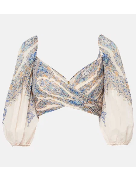 Cropp top Zimmermann cu model paisley albastru