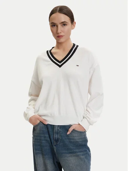 Tommy Jeans Pulover bela