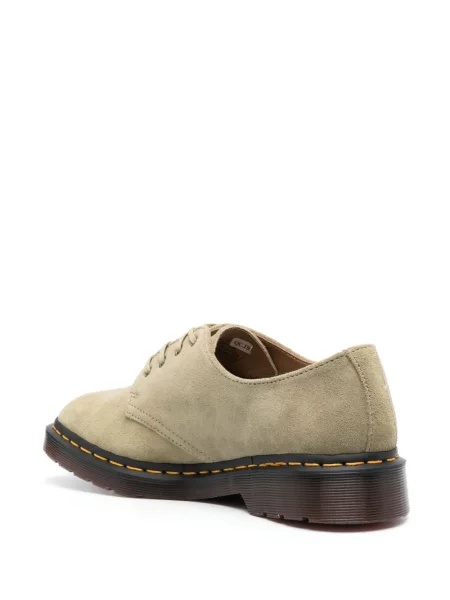 Кожени ниски обувки Dr. Martens с връзки зелено