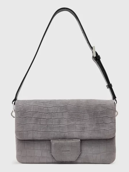 Кожена чанта AllSaints ONDINE сиво