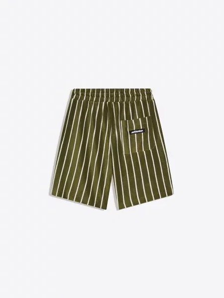 Bershka Pantaloni oliv / murdar alb