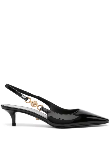 Pantofi cu toc Versace slingback negru