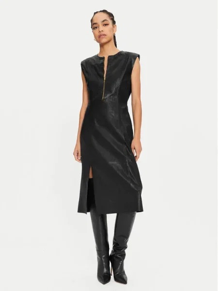 Bruuns Bazaar Rochie de piele Agathea negru