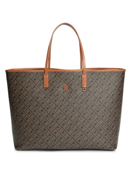 Tommy Hilfiger geantă tote de damă din imitație de piele negru