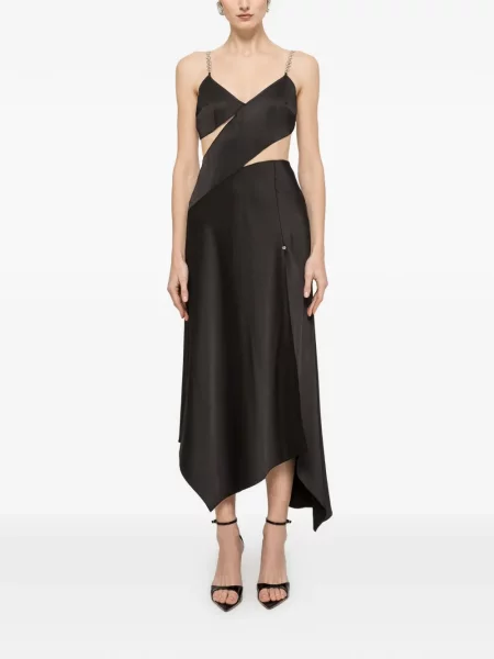 Rochie midi Nissa de cristal de costum negru
