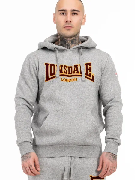 Hanorac cu glugă Lonsdale cu glugă clasic gri