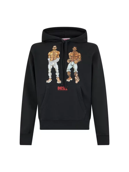 Bluza z kapturem Diesel z kapturem czarna