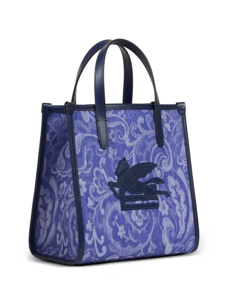 Geantă de mână Etro din jacard mini violet