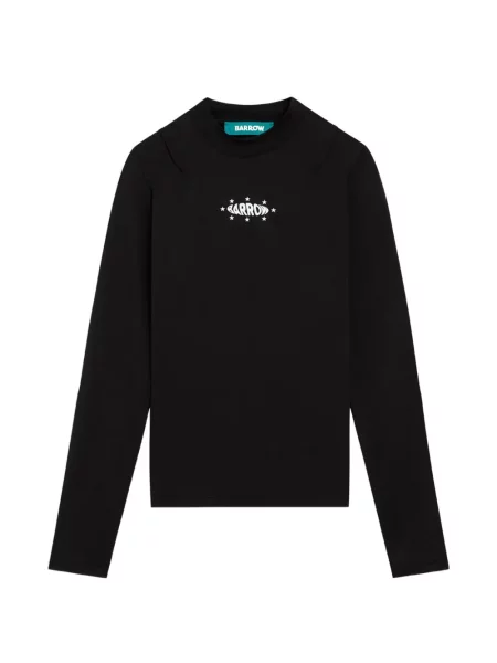 Lung tricou Barrow cu imagine negru