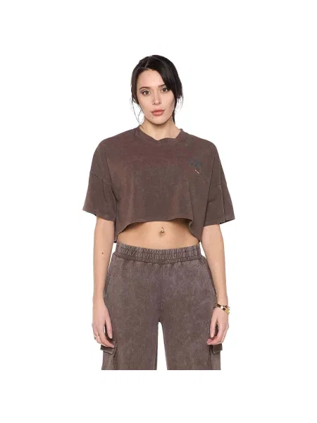 Scurt tricou Leone 1947 cu mâneci scurte maro