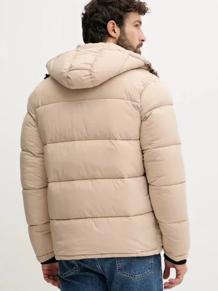 Kurtka pikowana w kroju regular fit z odpinanym kapturem model JOBIAS' Pepe Jeans beżowa