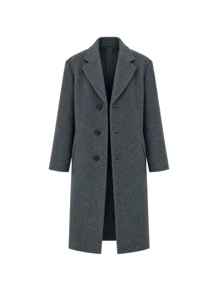 Palton Low Classic de lână clasic gri