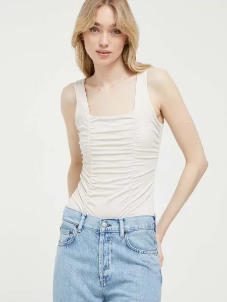 Боди Abercrombie & Fitch дамско бежово