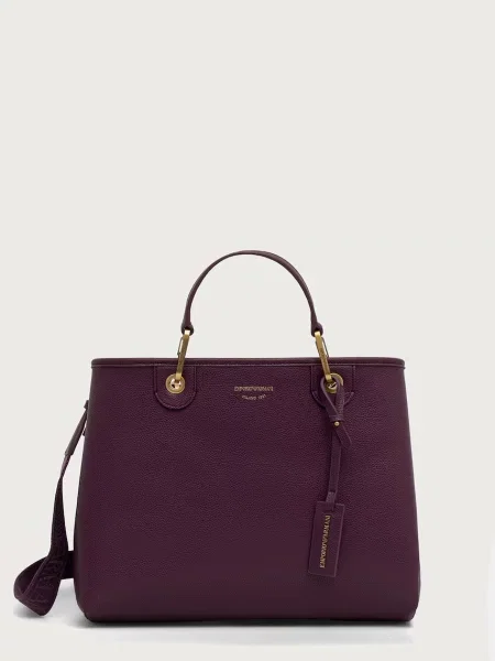 Emporio Armani geantă shopper pentru femei cu imitație de piele violet