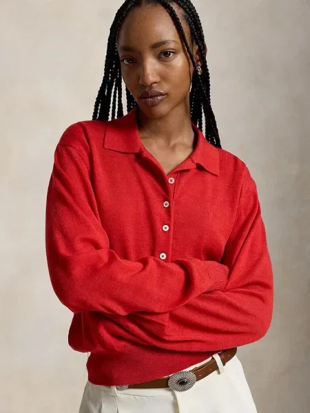 Polo Ralph Lauren pulover za žene od vune crvena