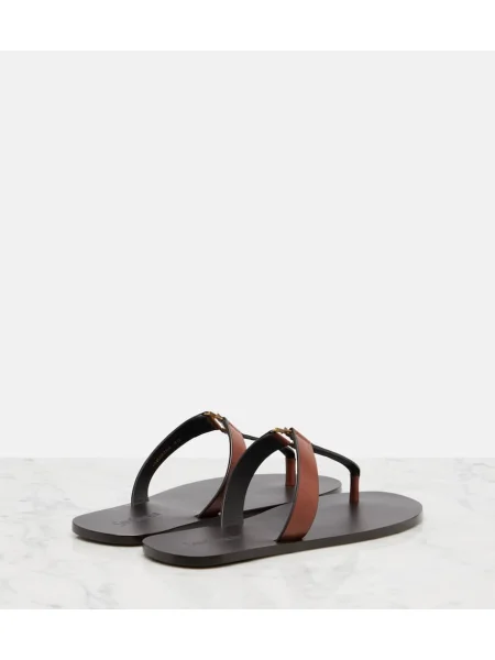 Usnjene tangice Saint Laurent rjava