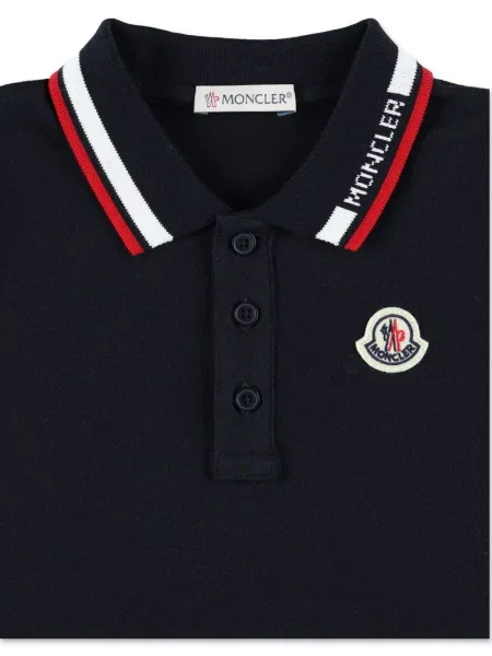 Koszulka polo dziecięca Moncler Enfant niebieska