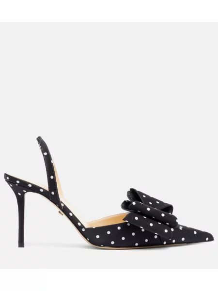 Pantofi cu toc Mach & Mach din satin cu buline negru