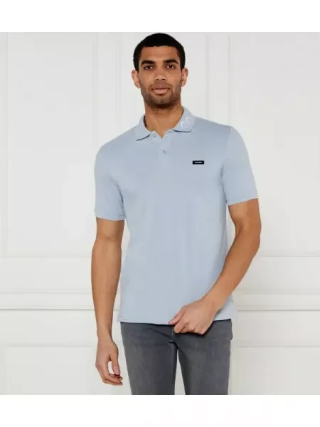 Calvin Klein Tenisz póló | stretch pique kék