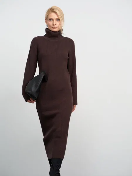 Сукня міді TrikoBakh темно-коричневий текстиль коричнева