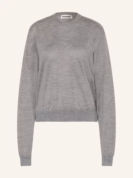 Jil Sander Sweter Z Kaszmiru I Jedwabiu grau szary