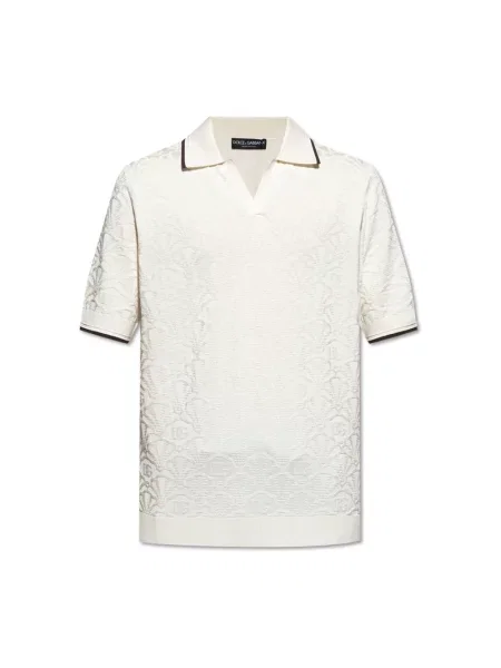 Koszulka polo Dolce And Gabbana beżowa