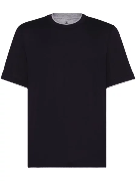 Tricou Brunello Cucinelli din jerseu albastru