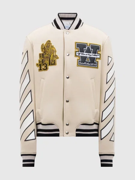 Бомбер Off-white бежевый