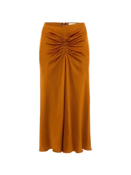 Fustă midi Victoria Beckham până la genunchi portocaliu