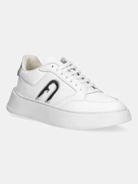 Кожени маратонки Furla Lace-Up Sneaker A бяло