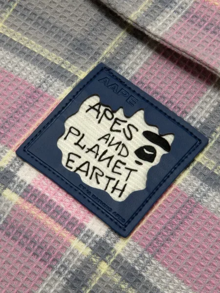 Cămașă Aape By A Bathing Ape în carouri roz