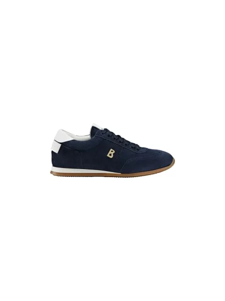 Lniane sneakersy Bogner niebieskie
