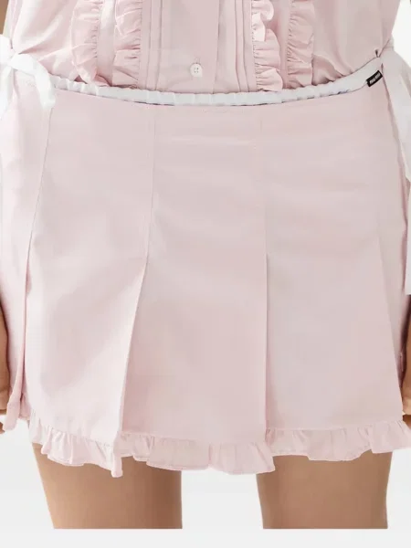 Fustă Miu Miu din poplin roz