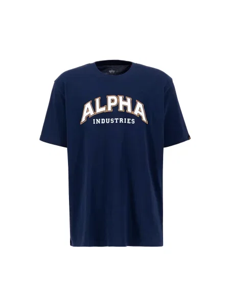 ALPHA INDUSTRIES Tricou College T bleumarin alb