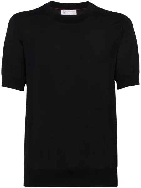 Tricou Brunello Cucinelli de mătase negru