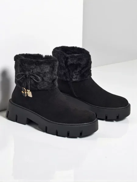 Botine Resti din piele negru