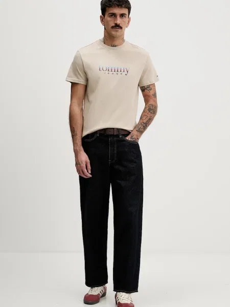 Kratka majica Tommy Jeans bež