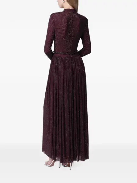 Stras lung rochie maxi Self-portrait roșu