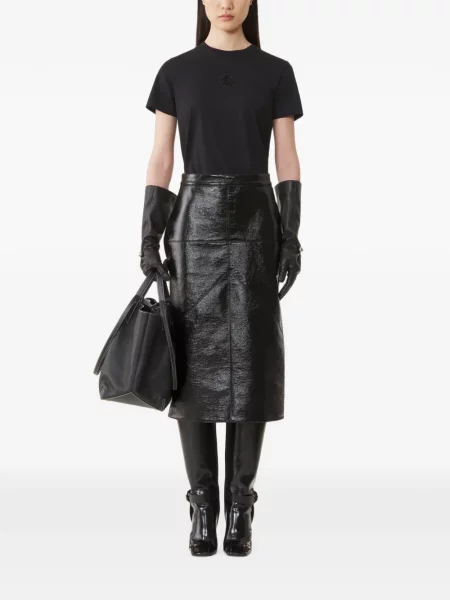 Tricou Lanvin cu broderie din jerseu negru