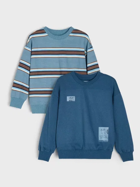 Sinsay Mikiny crewneck s podílem bavlny 2 pack vícebarevná