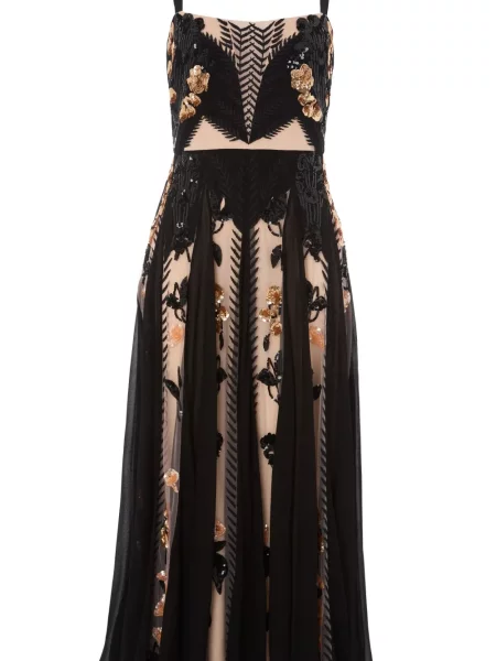 Rochie midi Temperley London cu paiete negru