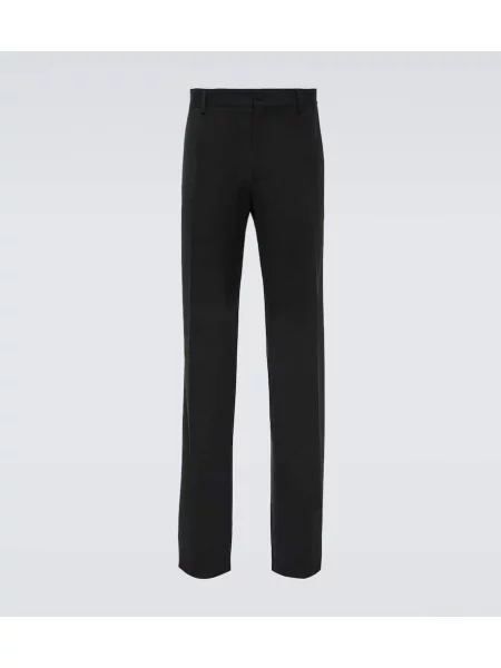 Volneni hlače z ravnimi hlačnicami Dolce&gabbana črna