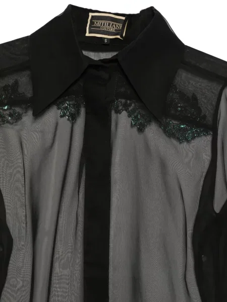 Cămașă Mitiliane Couture din dantelă negru