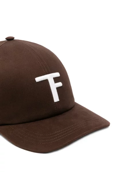 Șapcă Tom Ford cu broderie maro