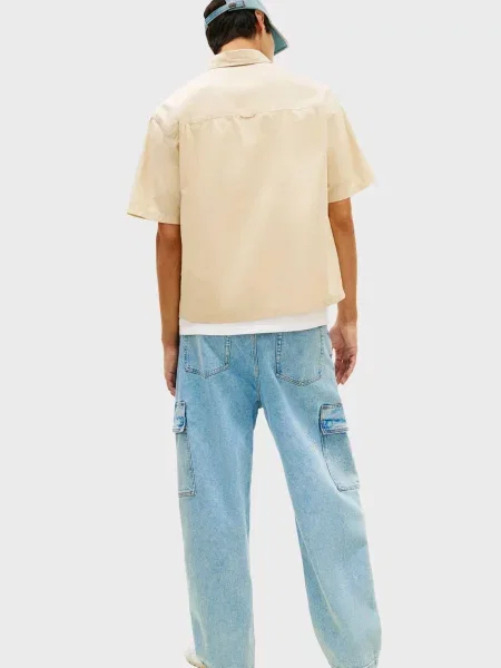 Джинсовая рубашка Tommy Jeans бежевая